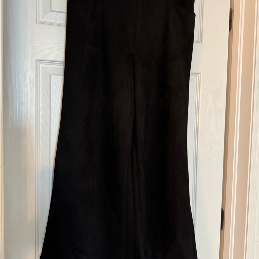 Tahari Black Suede Textured Pants